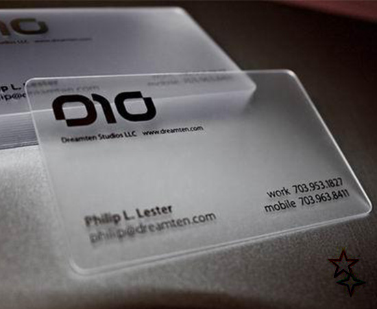 

Transparent PVC Business card semi-clear translucent see through name card printing