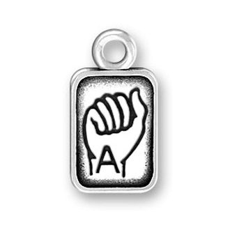 

Free shipping New Fashion Easy to diy 20pcs DIY sign language letters A to F charm jewelry making fit for necklace or bracelet