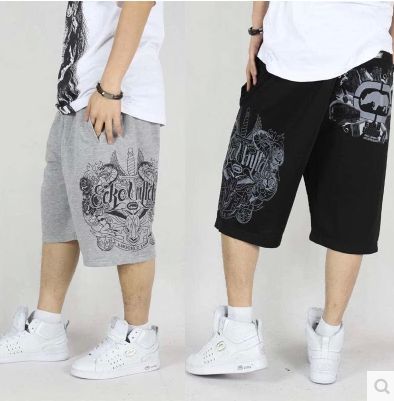 

Wholesale-2015 Brand Mens Hip Hop Rap Sweatpants Men's Basketball Sport shorts Loose Plus Size Skate shorts Bermudas masculine beach