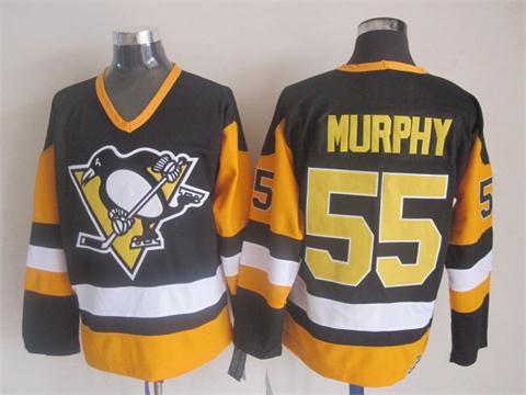 

Top Quality ! Men Pittsburgh Penguins Ice Hockey Jerseys Cheap #55 Larry Murphy Retro Vintage CCM Stitched Jerseys Mix Order, Black