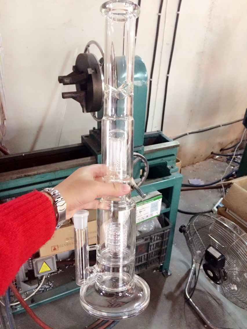 

New Oil Rigs Glass Bongs Large Water Pipe Vase Perc Percolator Smoking Piper 18mm Joint Thick Arms 45CM Height