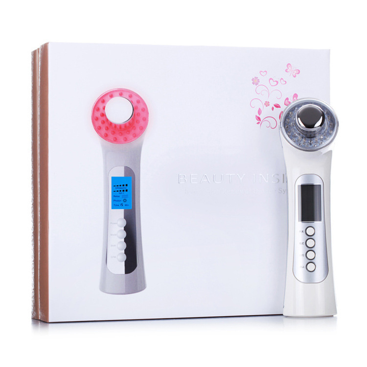 

GOOD 5 IN 1 Ultrasonic Skin Renewal System Ultrasound Phototherapy High Frequency 3MHZ Microcurrent Facial Massager