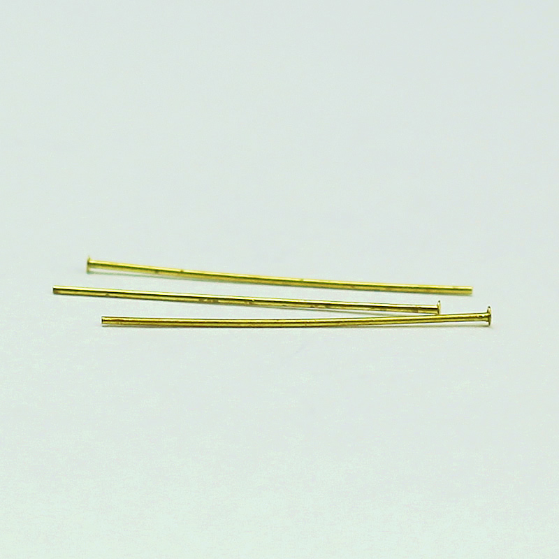 

Beadsnice gold plated brass head pin for jewelry making flat head straight pins jewellery findings wholesale ID 12927
