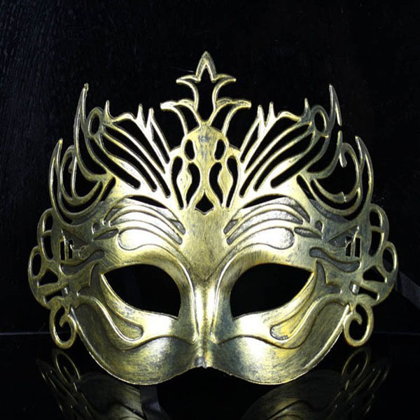 

Wholesale-(10 pcs/lot) New Hot Sale Festive & Party Supplies Antique halloween masquerade party mask for men Imitation fighter crown