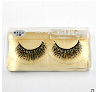

Wholesale-F019/100% handmade 3D strip mink lashes thick fake faux eyelashes Makeup beauty Naturally thick false eyelashes