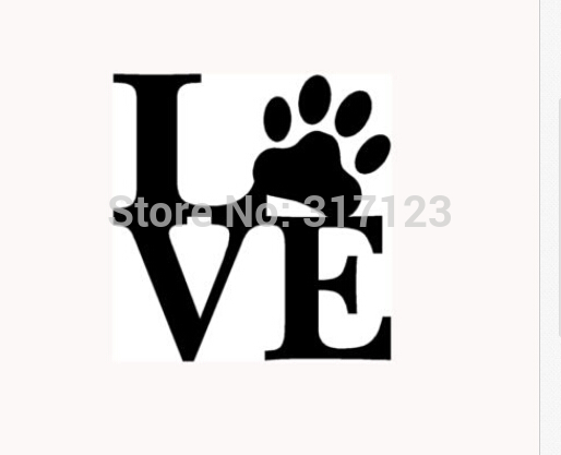

LOVE PAW Sticker Vinyl Car Window Decal Cute Animal Pet Dog Cat Wall Art, Black
