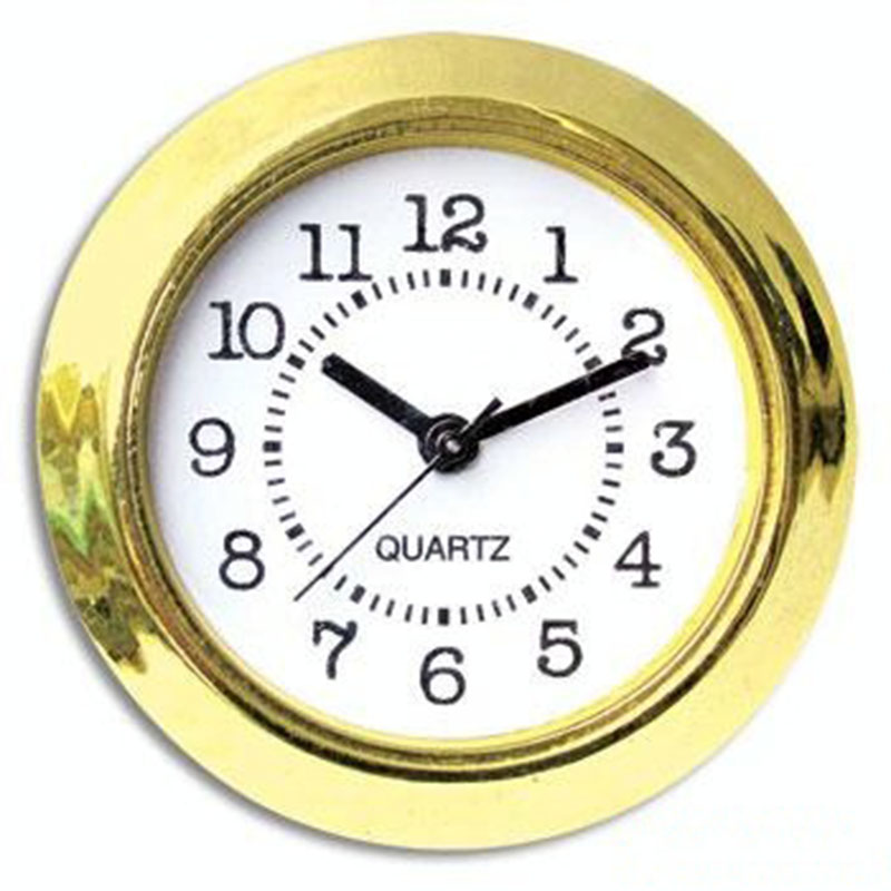 

37mm Cheap and Gold Quality Ni Clock Gold Plastic Fit up Clock Insert Arbic Numerals Mini Insert Clock