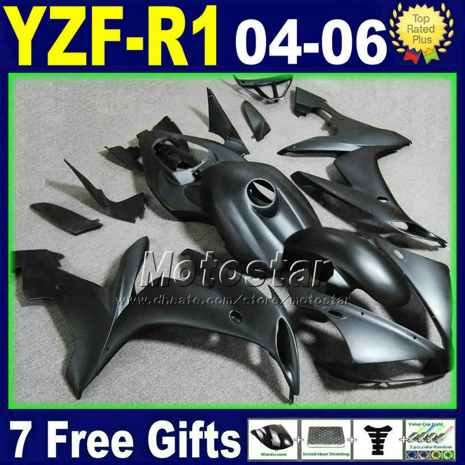 

Motorcycle fairing kit for YAMAHA R1 2004 matte flat black yzf 2005 2006 R1 04 05 06 fairings 46MB road bodywork set, Multi-color