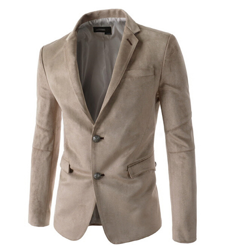 

Wholesale-High quality 2015 New Brand Blazer Men Suits For Mens Black Business Fashion Coats Men's Blazers Suit Jackets, Dark blue