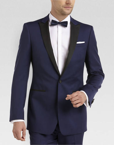 

Stylish new dark blue men fit the groom best man tuxedo wedding party work office suitable for 2 (coat + pants) custom made, Gray