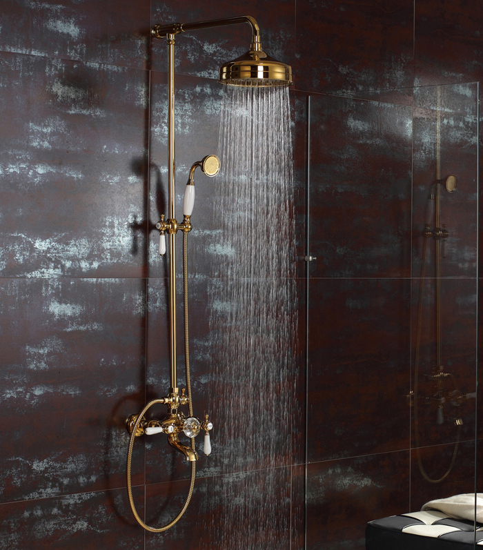 2020 Rainfall Shower And Bath Faucet Mixer Tap Bath Bathroom Gold