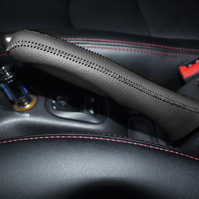 

Case for Peugeot 206 207 Handbrake cover Genuine leather handbrake grips Lengthened Hand sewing Auto interior decoration car styling covers