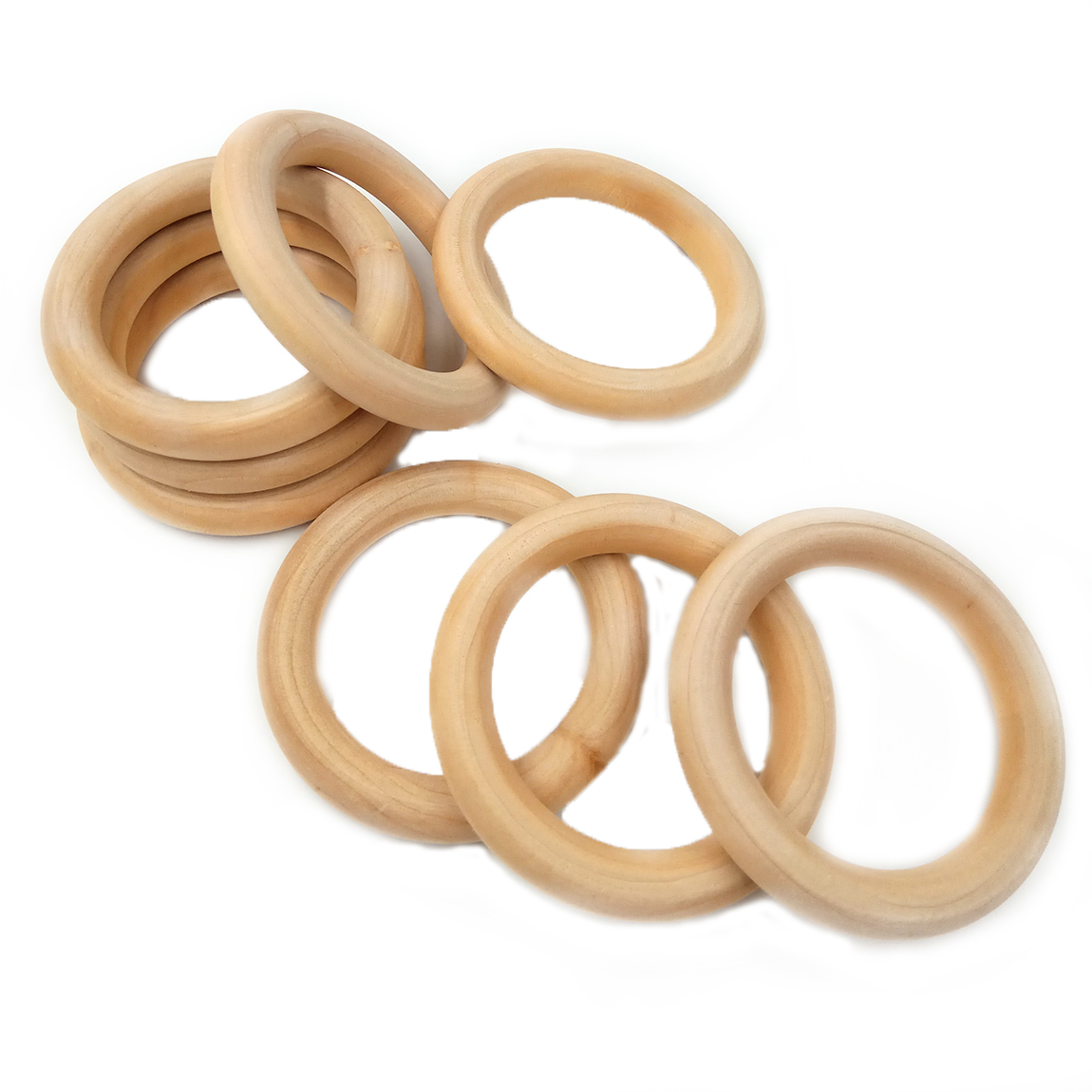 

68mm(2.68inch) Nature Wooden Ring Teether Montessori Baby Toy Organic Infant Teething Toy Accessories Necklace DIY Baby Teether