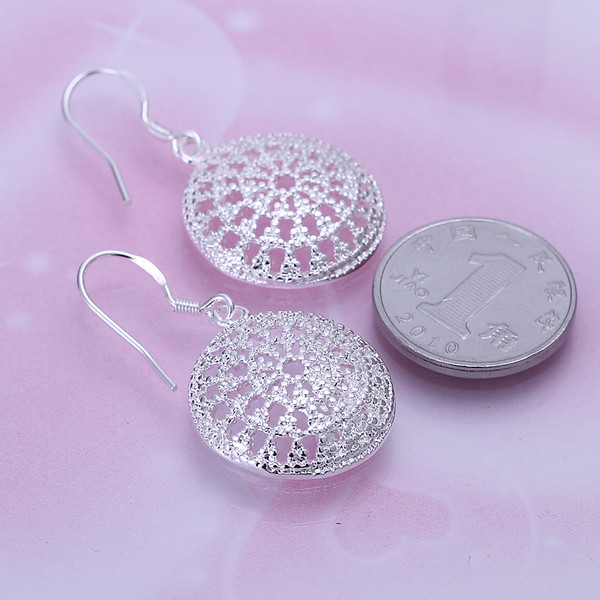 

Brand new sterling silver plated Round package earrings DFMSE112,women's 925 silver Dangle Chandelier earrings 10 pairs a lot