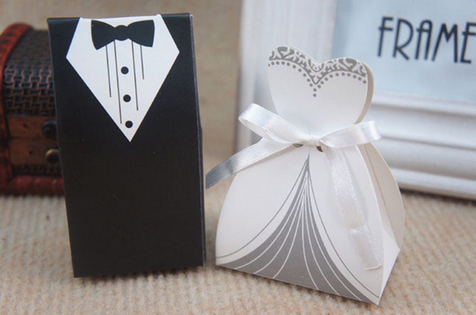 

Free Shipping+New Arrival bride and groom box wedding boxes favour boxes wedding favors,50pairs=100pcs/lot