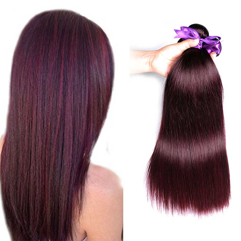 

Silky Straight Virgin Human Hair 3 Bundles Cheap Colored 99J Human Hair Weaves Burgundy Brazilian Straight Wine Red Hair Extensions
