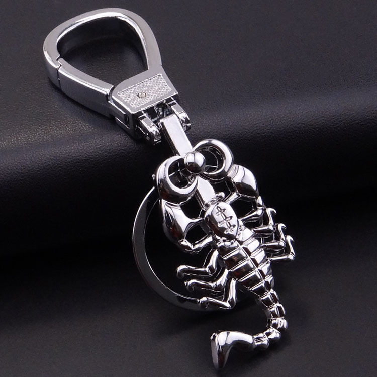 

New High quality creative scorpion Keychain Alloy Key Ring Pendant For man Gift Craft free shipping, Silver