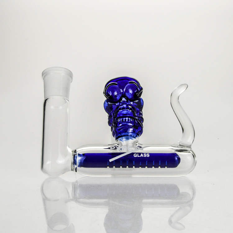 

3 Inch Blue Glass Skull Ash Catcher 14mm 18mm Joint For Bong Dab Rigs Ashcatcher Smoking Accessories