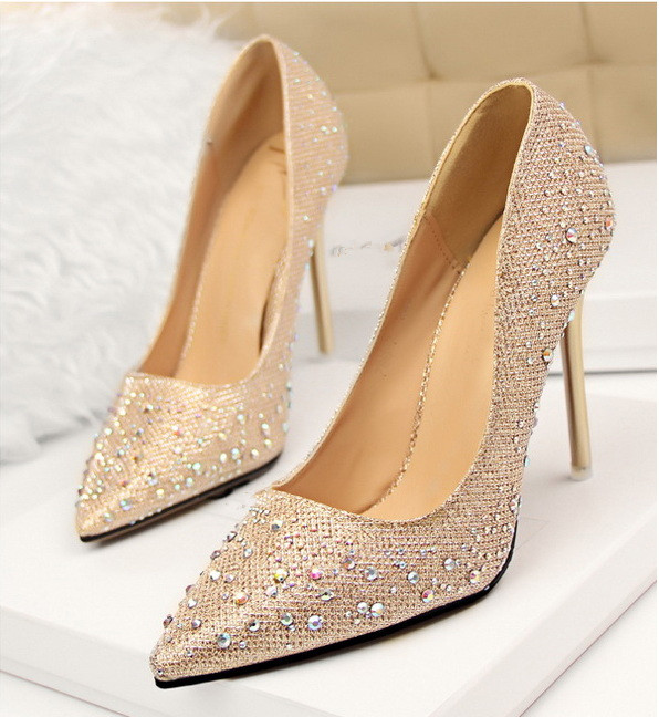 2015 Lady Gorgeous Nightclub Evening Shoes High Heels Rhinestones ...
