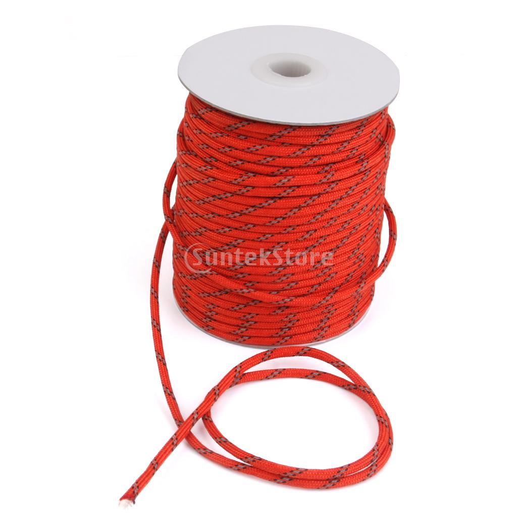 

Wholesale-New Arrivals 2015 MagiDeal Fluorescent Reflective Guy Line Tent Canopy Camping Rope 50M Red Free Shipping