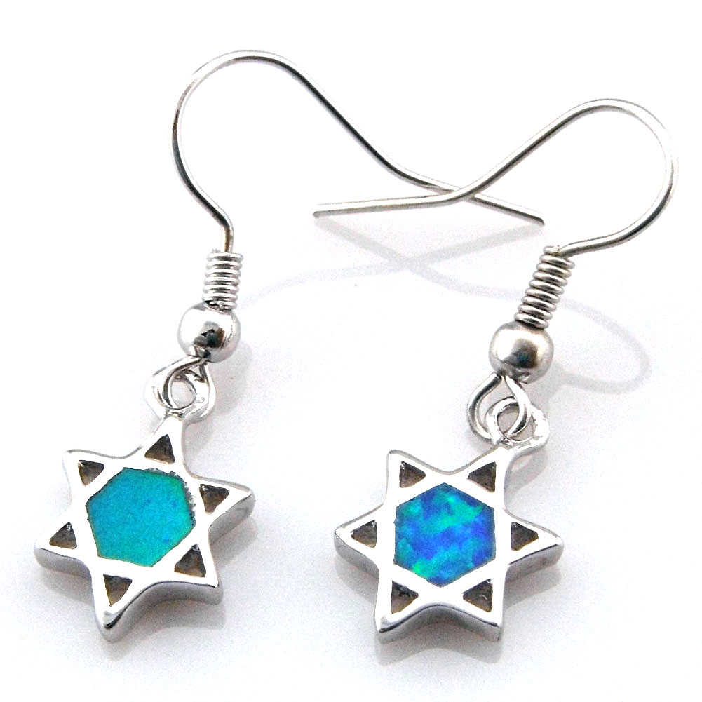 

Hot selling fashion blue opal earring Mexican Opal earrings OE111A-1