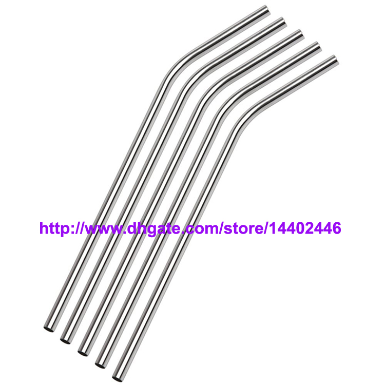

DHL Free shipping 500pcs/lot Stainless Steel Straw Steel Drinking Straws 8.5" 10g Reusable ECO Metal Drinking Straw Bar Drinks Party Stag