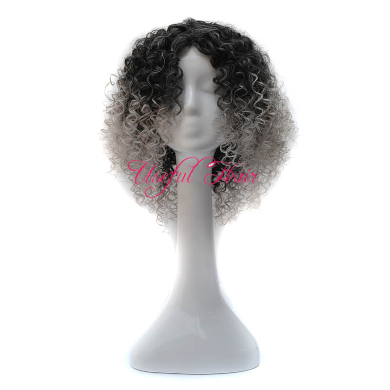 

New style Kinky curly wigs synthetic wigs hair wig 18inch ombre brown color free shipping marley curl twist high quality for black women, Ombre purple