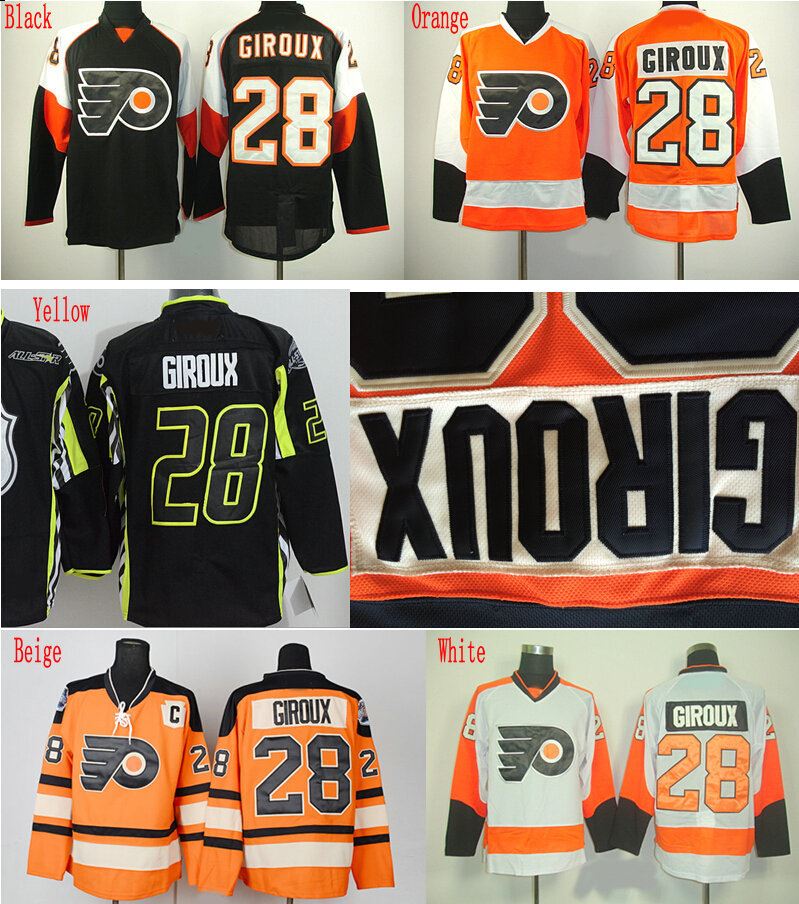 Factory Outlet, à vendre Hommes bon marché Philadelphia Flyers Chandails de hockey # 28 Claude Giroux Jersey de haute qualité cousu taille M-XXXL