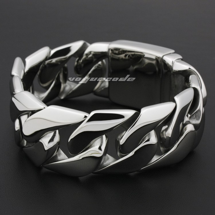 

8 Length Huge Heavy 316L Stainless Steel Mens Biker Rocker Punk Bracelet 5D002