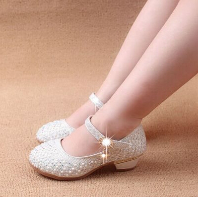 

Girls' Shoes Children Princess Shoes 3cm Heels Buckle Strap Children Princess Children Girls Rivets Kids Shoes Leather Shoes Girls Shoes