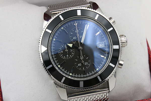 

Top Sale Chronograph Men's Watch Silver Staimless Belt Silver Skeleton Dark Blue Dial White Pointer Trend watches, No send watch for shipping