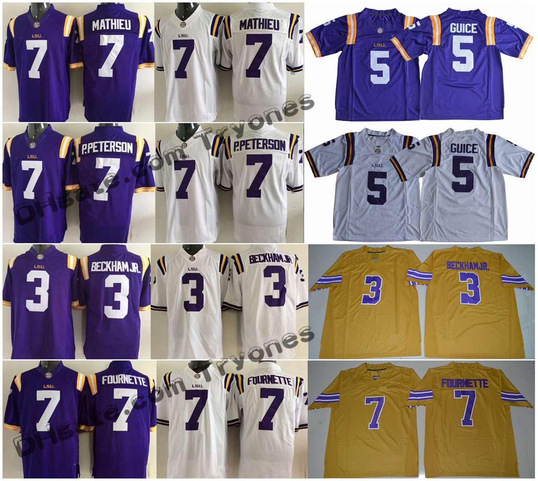 

2018 LSU Tigers College Football Jerseys 3 Odell Beckham Jr. 7 Leonard Fournette Patrick Peterson Tyrann Mathieu Jerseys, Purple7
