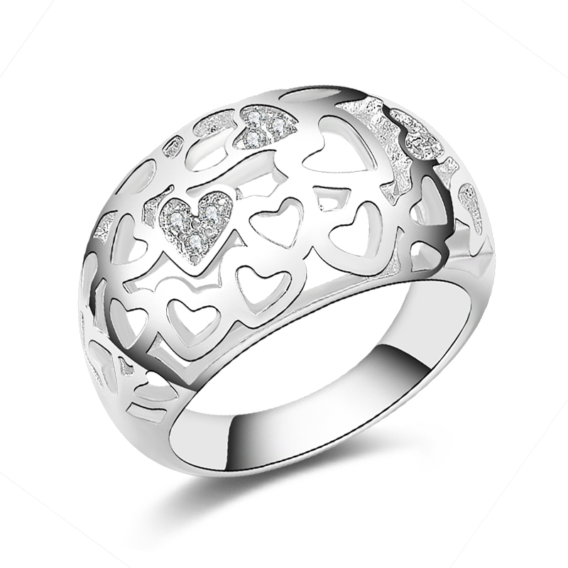 

Free Shipping New 925 Sterling Silver fashion jewelry Classic diamond rings hot sell girl gift 1497