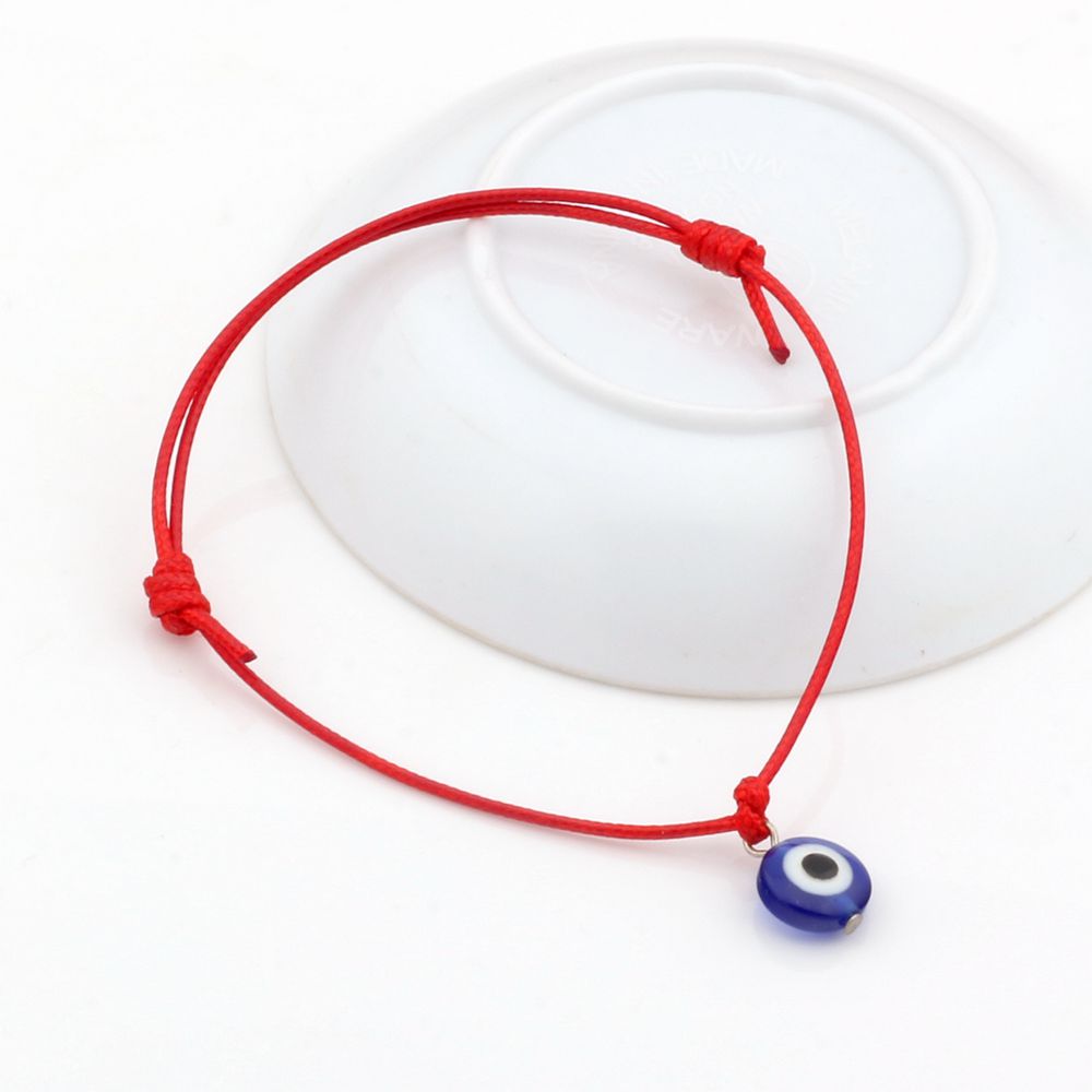 

100Pcs Adjustable Red Color Waxes Rope Charm Bracelets Lucky Eye Beads Pendant For Men & Ms Jewelry Gift