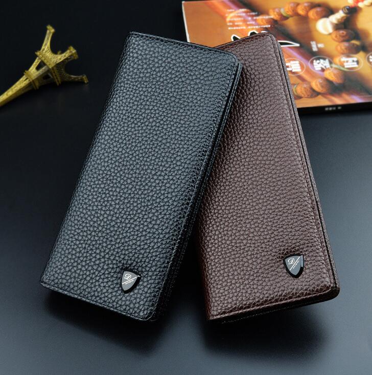

wholesale brand bag leather simple business long wallet fashion all-match multifunctional zipper wallet hand leisure large men wallet, Red;black