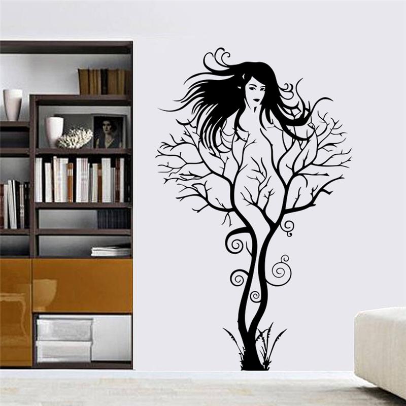 

sexy girl wall stickers office living room decoration zooyoo8464 diy tree branch vinyl adesivo de paredes home decals mual art