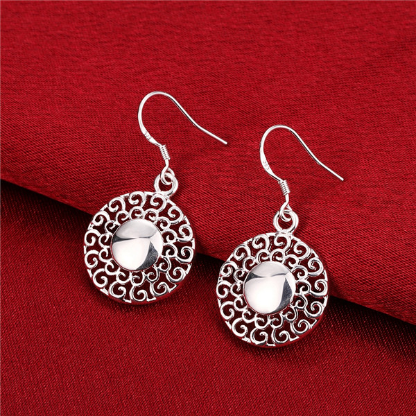 

Brand new sterling silver Pierced earrings round DFMSE657,women's 925 silver Dangle Chandelier earrings 10 pair a lot factory direct