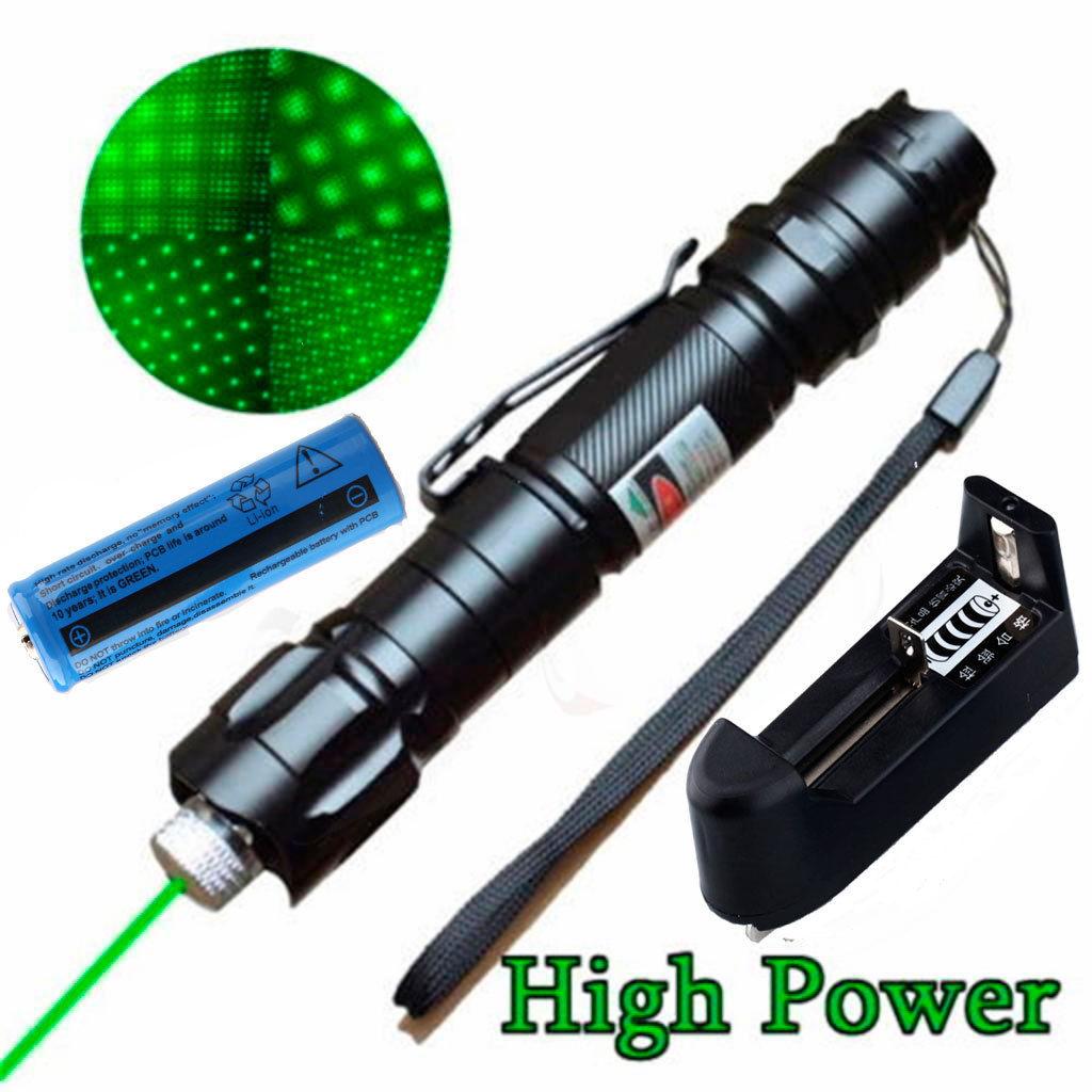 10Miles 303 Laser Pointer Pen Military Focus Lazer torch 532nm 1mw Green UK 