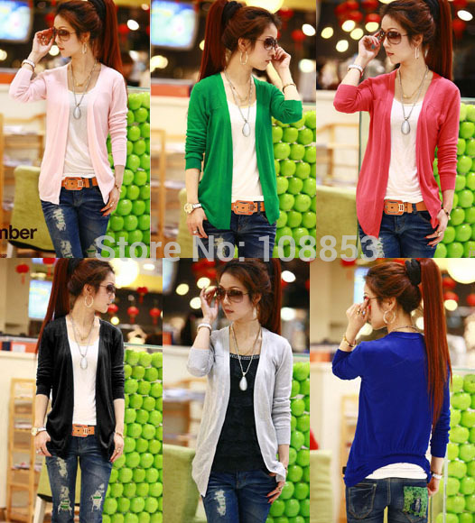 

Classic Multi-Color Single Breasted Cardigan For Women Solid Long Sleeve Knitted Fashion Women Outwear Blouse Sweater CMO-0145, Black