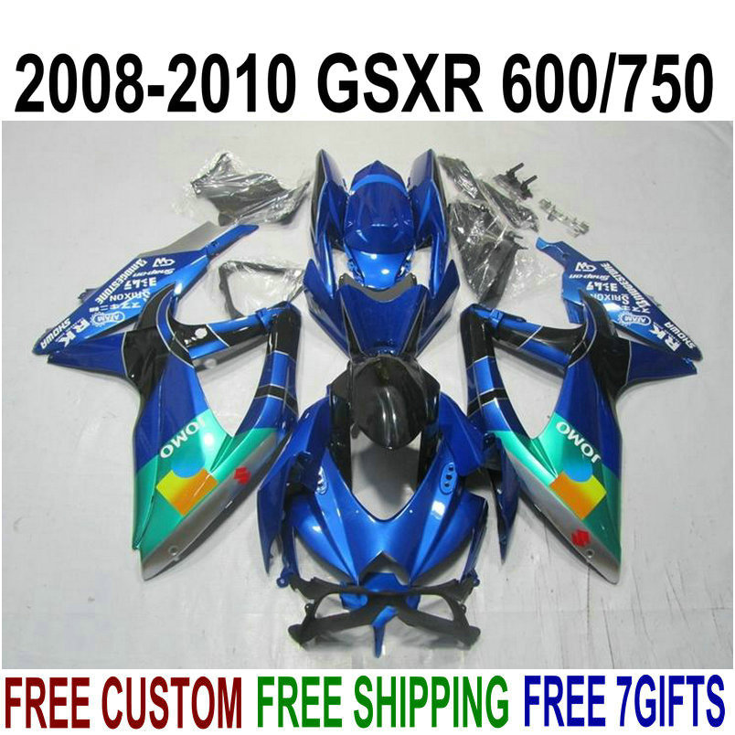 

High quality bodywork set for SUZUKI GSXR750 GSXR600 2008-2010 K8 fairings K9 GSX-R600/750 08 09 10 green blue fairing kit KS82, Same as the picture shows