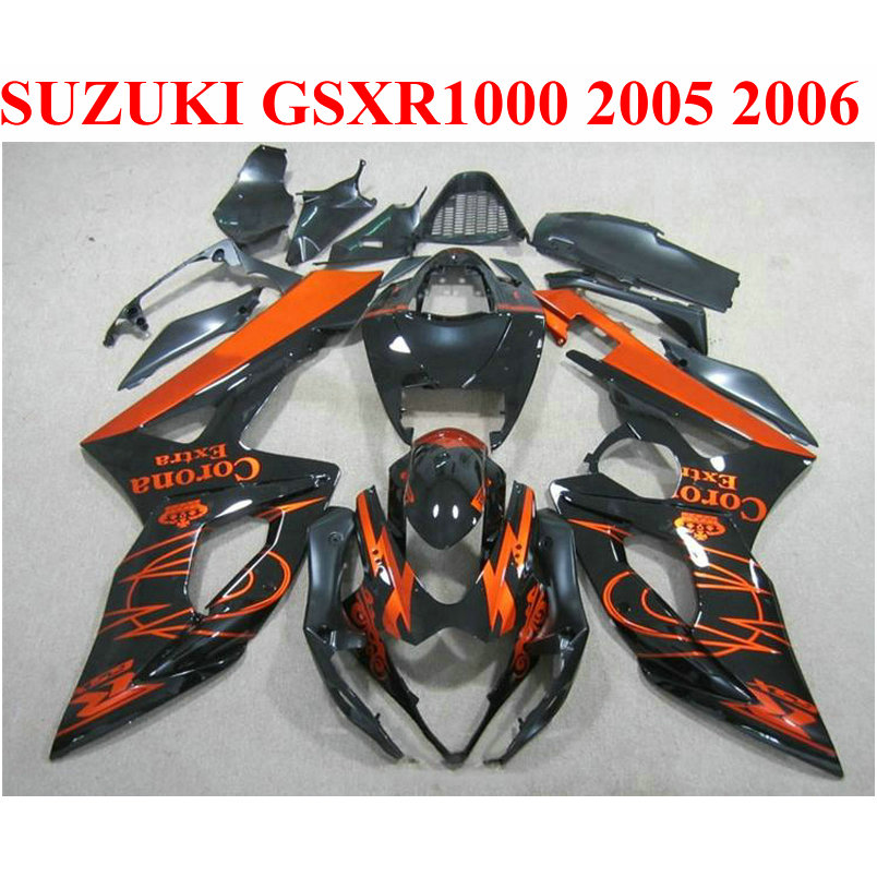 

Customize motorcycle parts for SUZUKI GSXR1000 2005 2006 fairing kit K5 K6 05 06 GSXR 1000 copper black Corona ABS fairings set EF67, Same as the picture shows