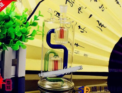 

Free shipping wholesale Hookah - Hookah glass double filtration cycle [58 # pot pot, color, style random delivery