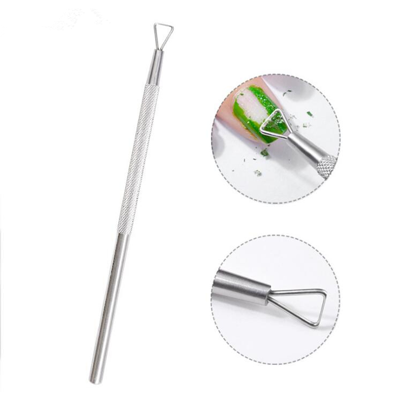

Nail Art Polish UV Gel Remover Stick Rod Triangle Dead Skin Cuticle Acne Pusher Cleaner Grinding Manicure Tools Stainless Steel