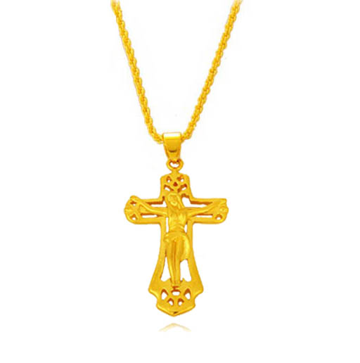 

men 24k gold plated cross pendant necklac necklace, gold filled chain for 2014 jewelry, Silver
