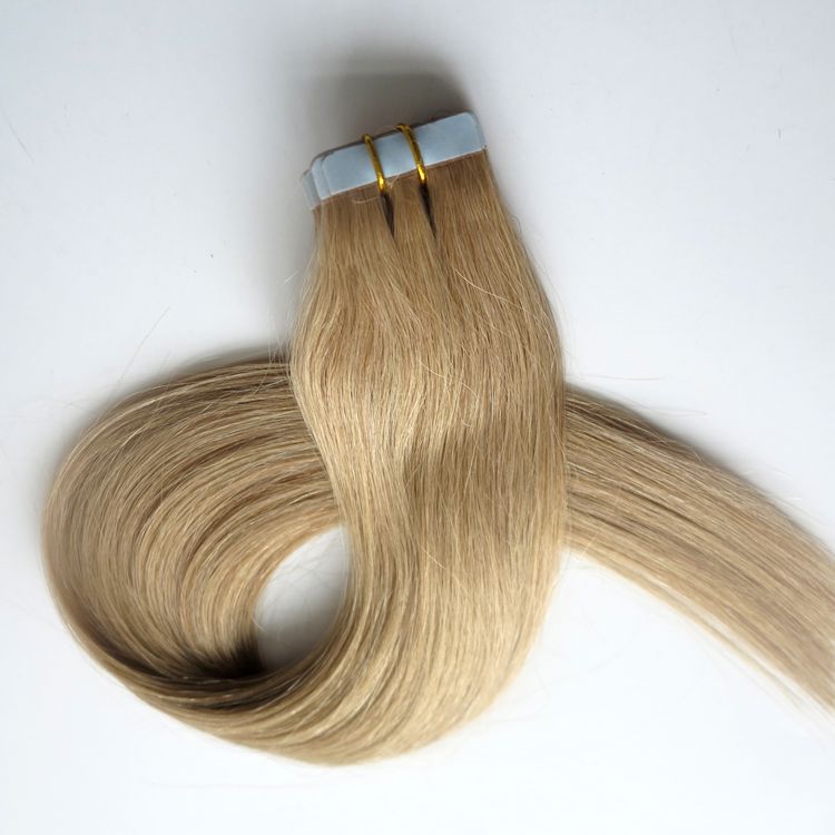 

Top Quality 50g 20pcs Tape in Hair Extensions 18 20 22 24inch #22 color Glue Skin Weft brazilian Indian human hair, #1b/off black