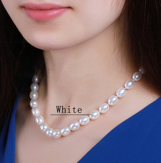 

Best Buy Pearls Jewelry genuine natural 18inches 7-8mm pearl necklace four colors pearl necklace white pink purple Multicolor choice