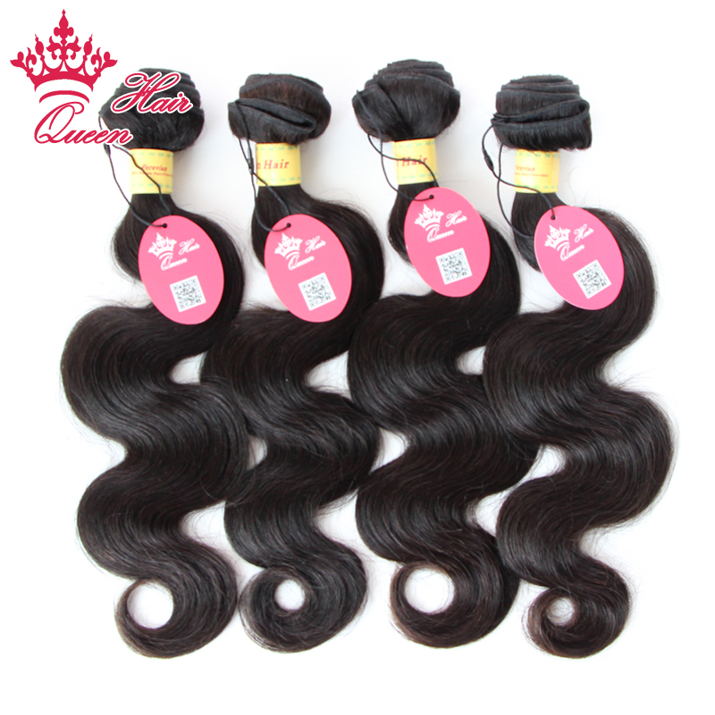 

Queen Hair Official Store Peruvian Virgin Body Wave 4pcs/lot 100g/pcs 12 - 28 Hair Weaves Human Hair weave extentions Fast Shipping, #1b(natural color)