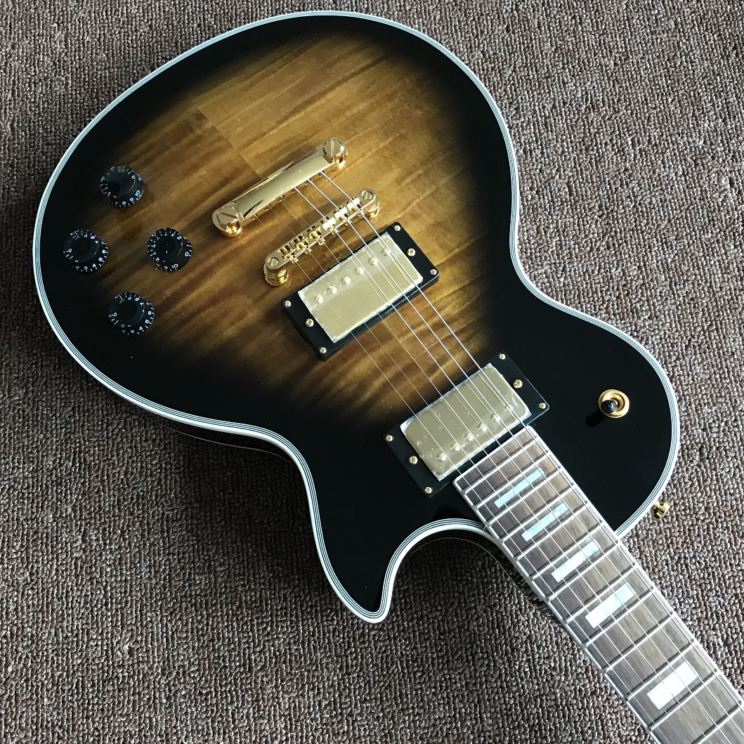 nouvelle arrivée instrument de musique personnalisé guitare électrique en éclat brun, toutes les couleurs disponibles, guitare de vente chaude de