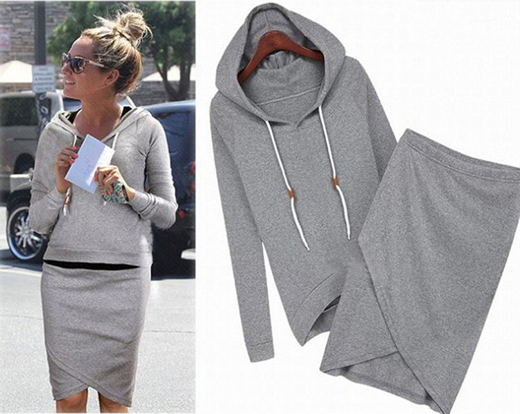 

2015 Women baseball jacket casual sweat skirt suits sport sweatshirt shorts tracksuits animal hoodies dress suit 2pcs/set DF-258, Black