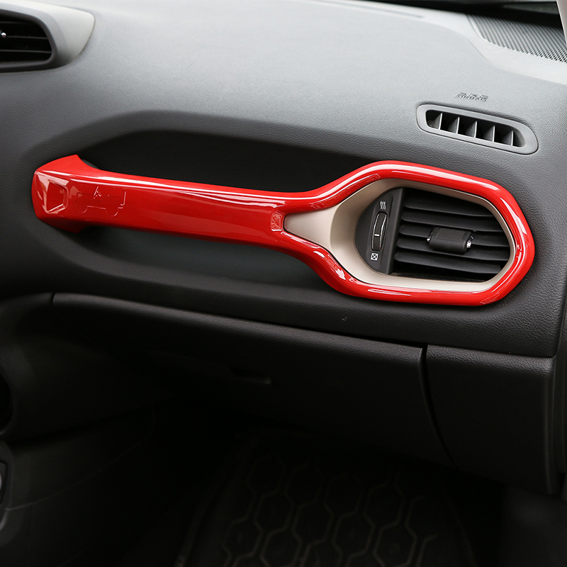 

Co-pilot Handle Decoration Strip Covers Trim Fit For Jeep Renegade ABS Car Interior Accessories Styling